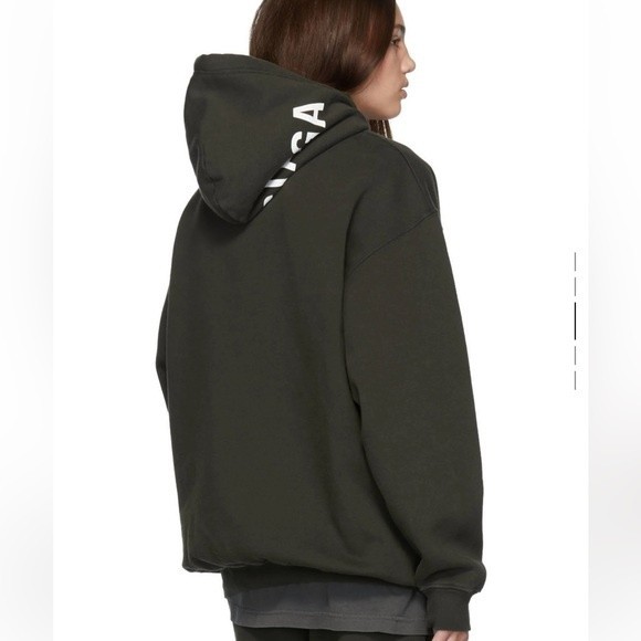Balenciaga Logo On Hood Oversized Hoodie Black - Picture 9 of 11